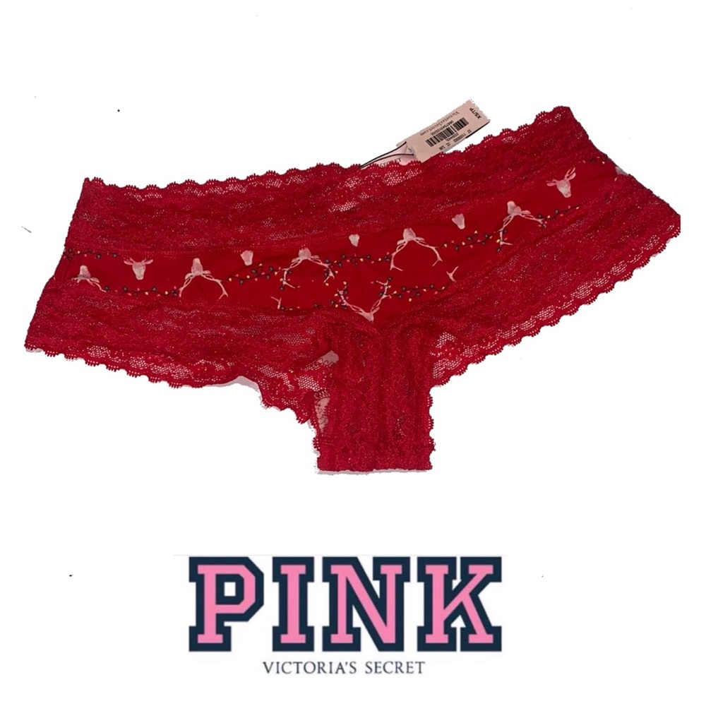 Victoria’s Secret - Red Lace Panties with Deer‎ Design - P005 XS